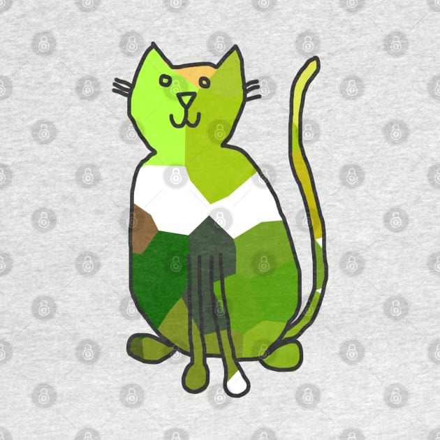 Green Crystal Cat by ellenhenryart